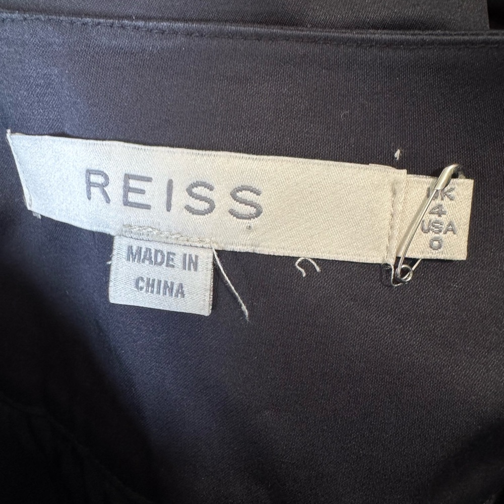 Reiss Black A-Line Skirt with Button Detail - Picture 9 of 11